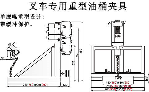 沈阳叉车油桶夹具原理图,使用方法-沈阳兴隆瑞